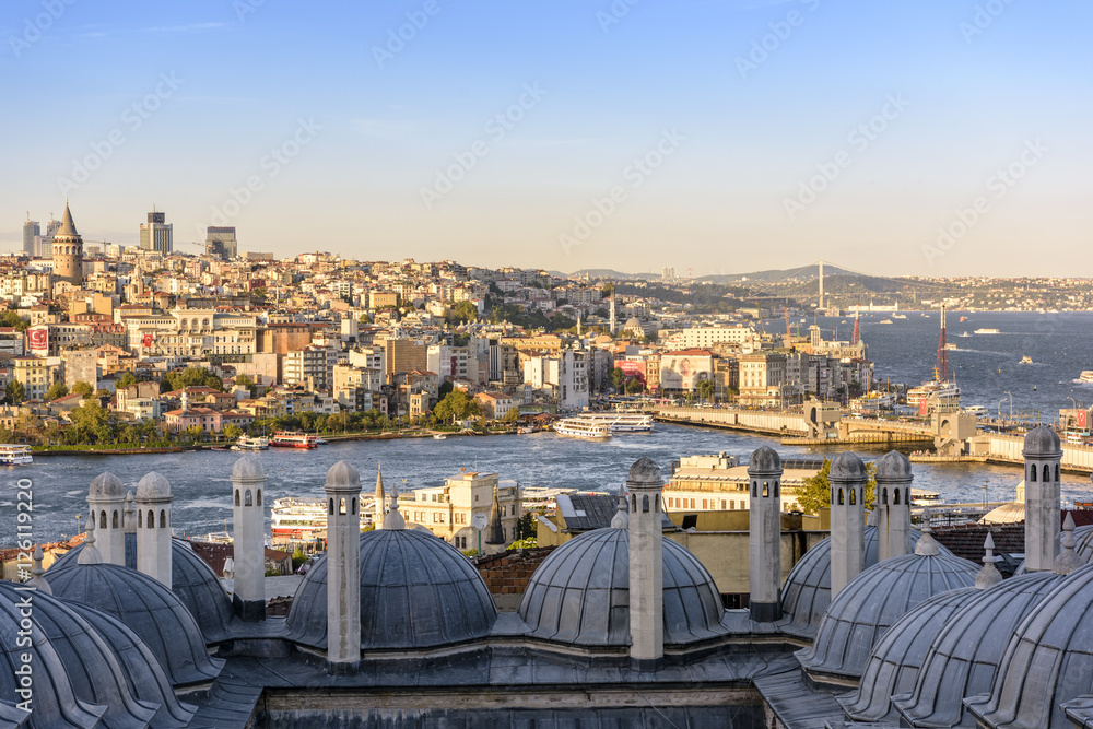 view of the Istanbul bosphorus from historical peninsula hill