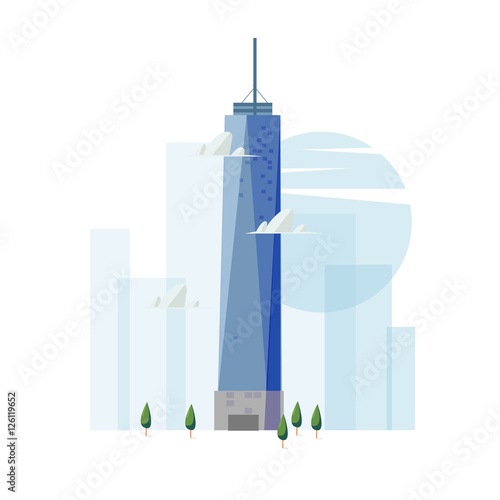 freedom tower building. famous landmark concept