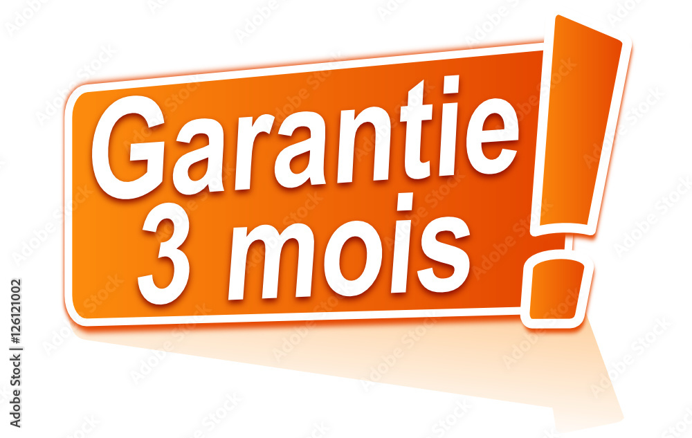garantie 3 mois sur étiquette orange Adobe Stock