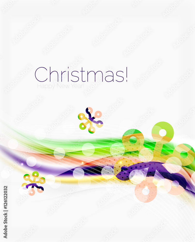 Wave line with snowflakes. Christmas abstract background Wave line with snowflakes. Christmas abstract background