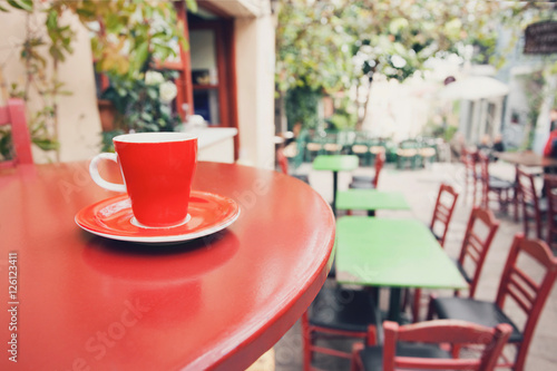 A cup of coffee on table  mediterranean style