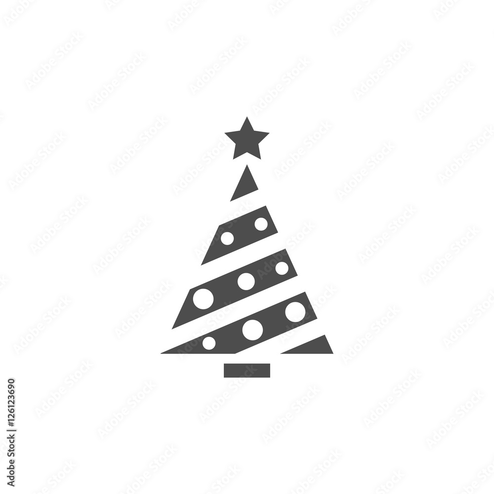 Icono aislado de árbol de Navidad Icono aislado de árbol de Navidad