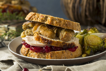 Homemade Thanksgiving Leftover Turkey Sandwich