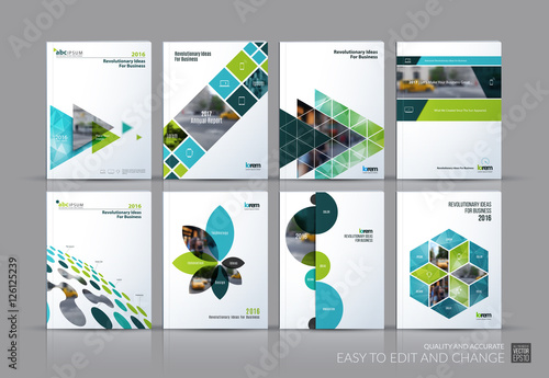 Business vector set. Brochure template layout, cover design annu