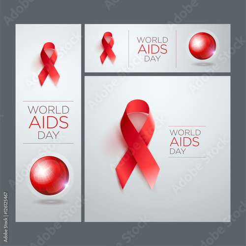 World AIDS Day Ribbon Banner Set