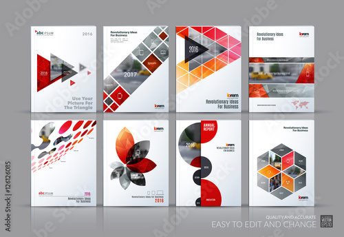 Business vector set. Brochure template layout, cover design annu