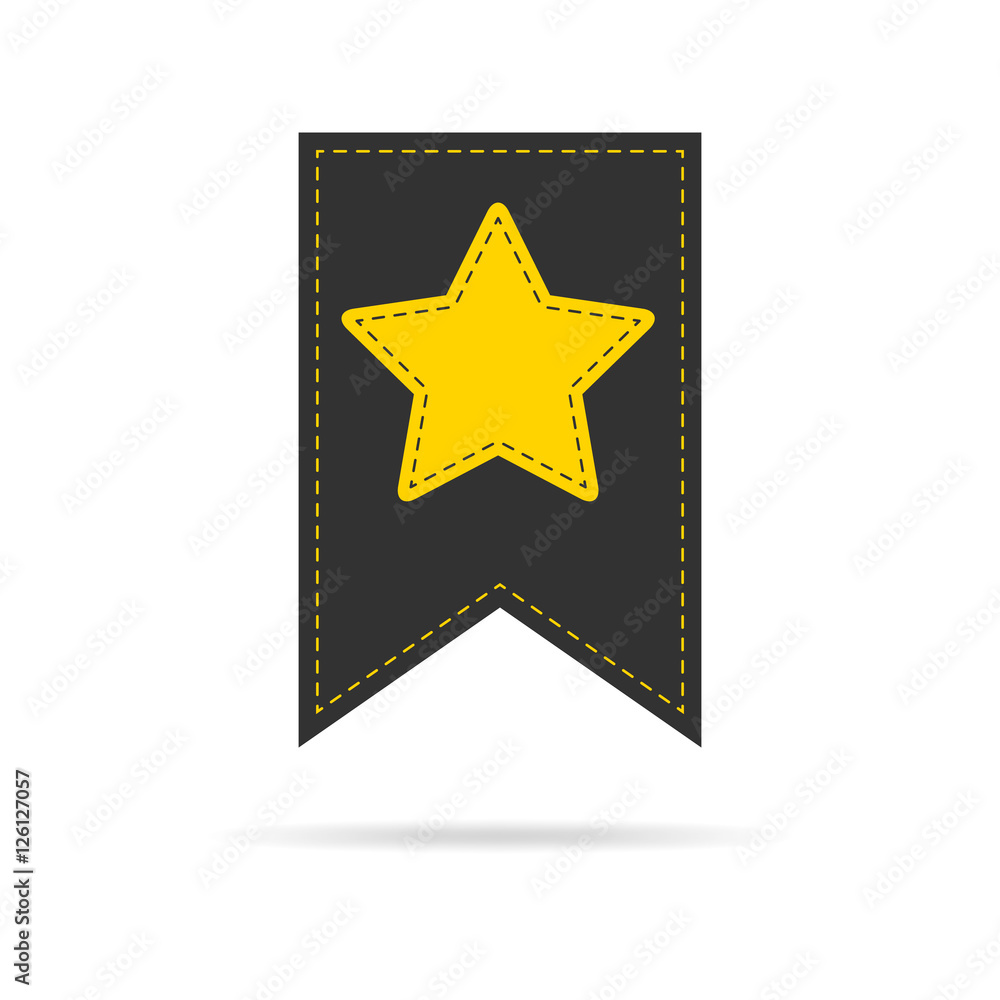 Icon of ribbon with star. Vector illustration. Icon of ribbon with star. Vector illustration.