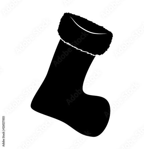 christmas stocking sock vector silhouette symbol icon design.