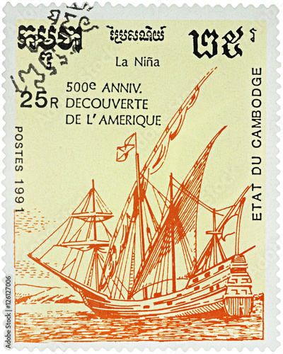 Sailing ship Nina, 1st expedition of Christopher Columbus (1492)