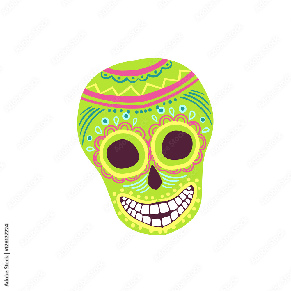 Painted Scull Mexican Culture Symbol