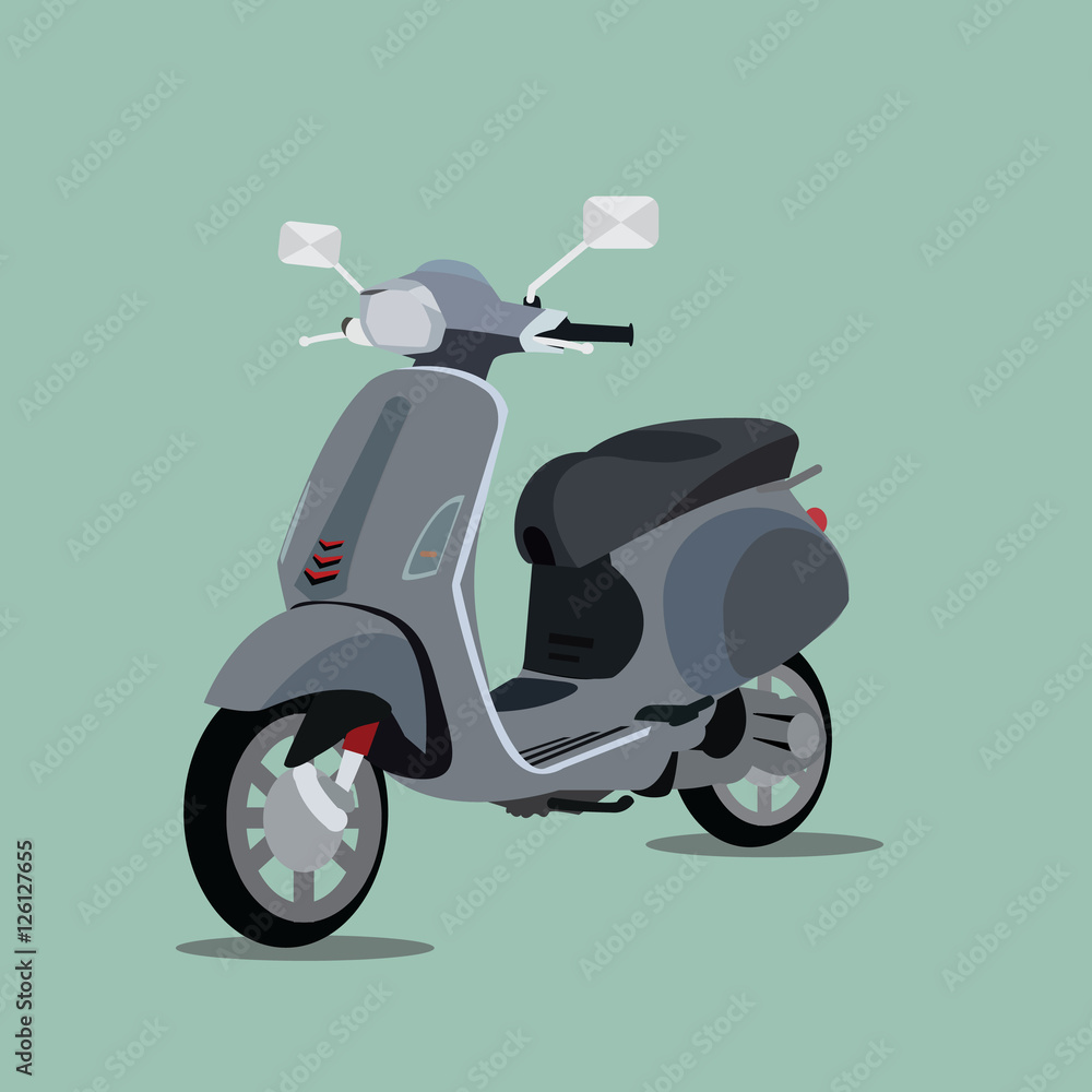 Fototapeta premium Italian black scooter 3d