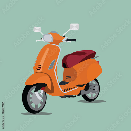 Italian orange scooter 3d