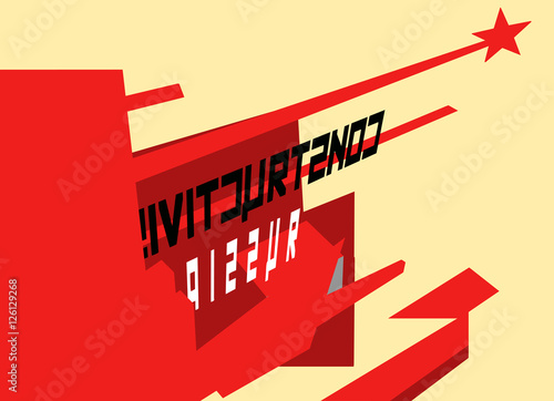 propaganda poster with constructivist