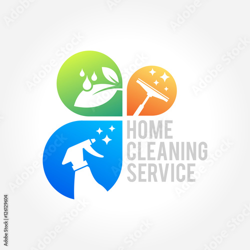 Cleaning Service Business logo design, Eco Friendly Concept for Interior, Home and Building
