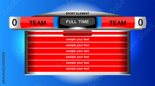 scoreboard chart sport design for football soccer, vector illustration