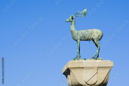 Deer at entrance to Mandraki Port, Rhodes, Greece