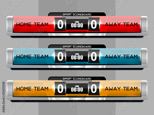 sport scoreboard template for football or soccer, vector illustration