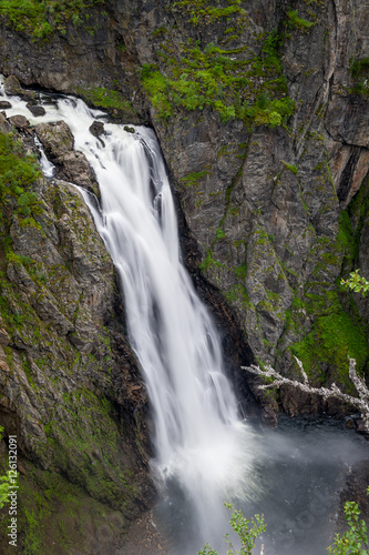 Voringsfossen waterfall long exposure photo, Norway.