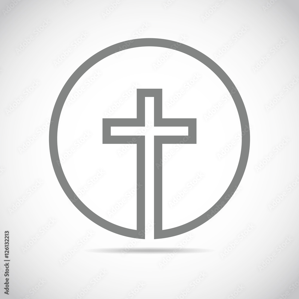Gray christian cross icon. Vector illustration. Gray christian cross icon. Vector illustration.