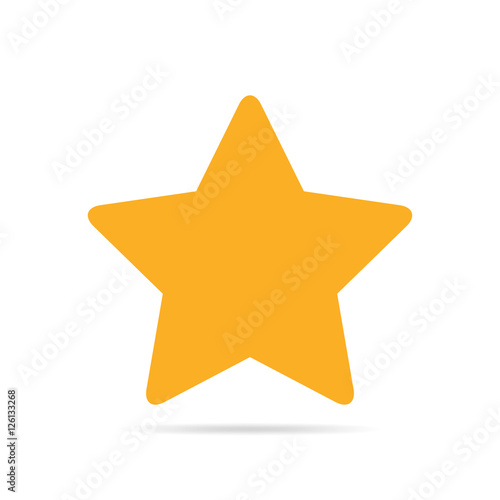Yellow star icon. Vector illustration.