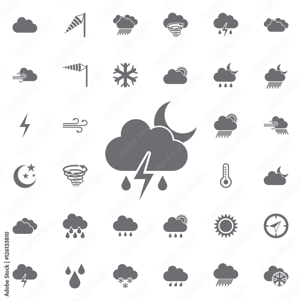 cloudy, rainy, thunder and lunar day icon cloudy, rainy, thunder and lunar day icon