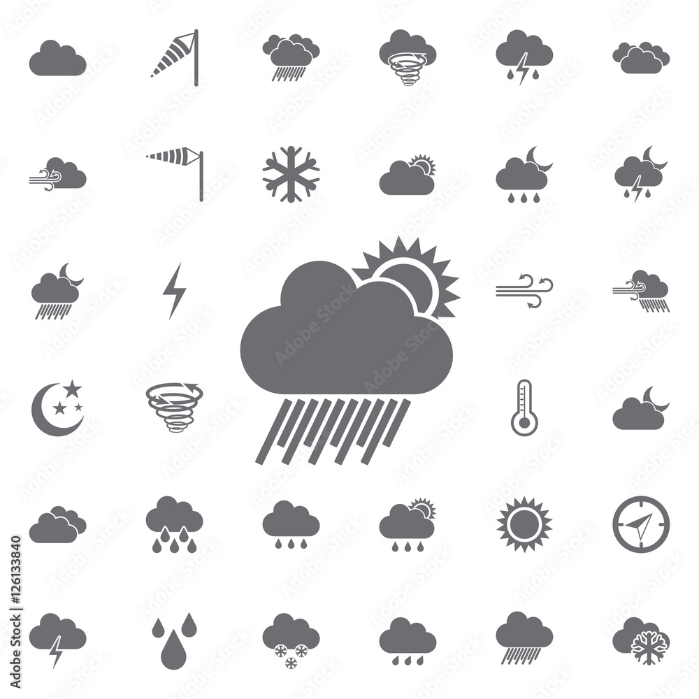 cloudy, rainy and sunny icon cloudy, rainy and sunny icon
