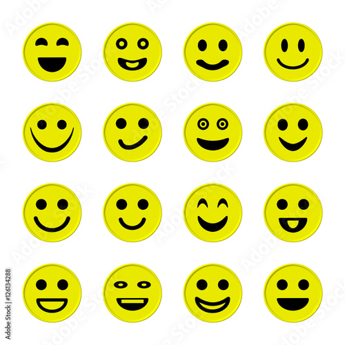 zestaw ikon uśmiech człowieka