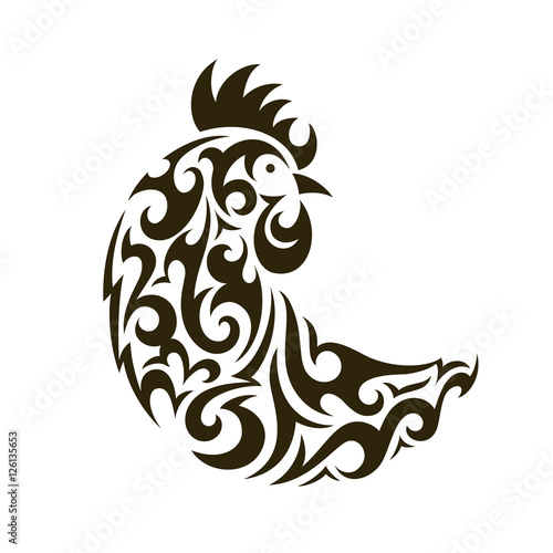 Wallpaper Mural Ornamental rooster - symbol of New Year 2017. Torontodigital.ca