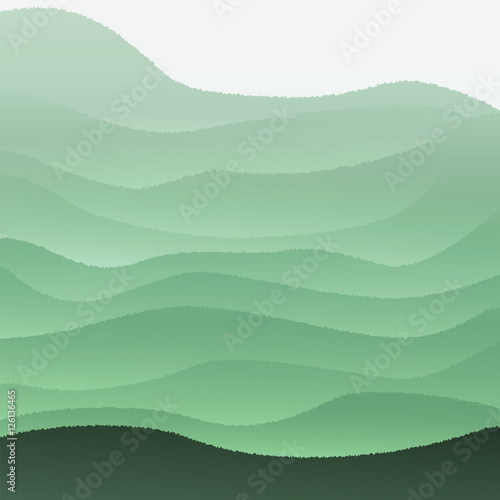 Vector illustration with green hills.