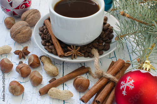 Cup of coffee on Christmas morning.