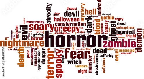 Horror word cloud concept. Vector illustration