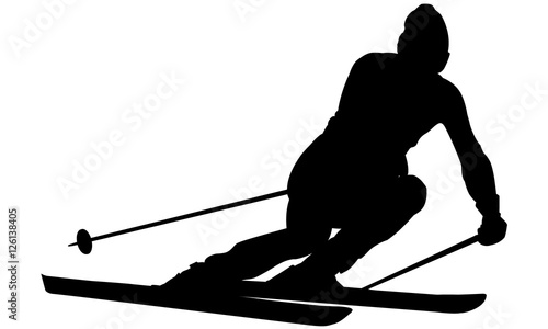 Silhouette ski alpin.