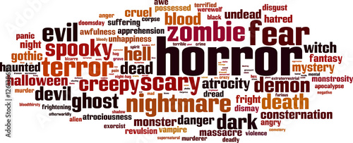 Horror word cloud concept. Vector illustration