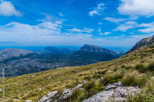 Beautiful panorama from the GR 221 Tramuntana mountains, Mallorca, Spain © fschuetz