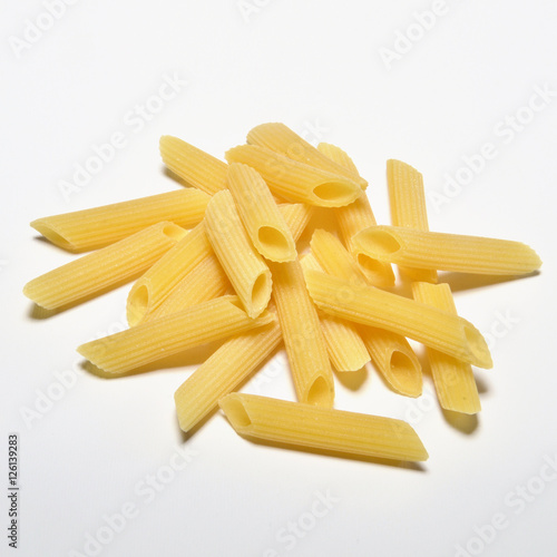 type of italian pasta on white background
