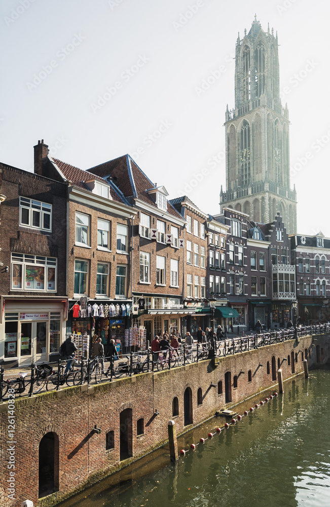 The Oude Gracht in the historic center of the city of Utrecht