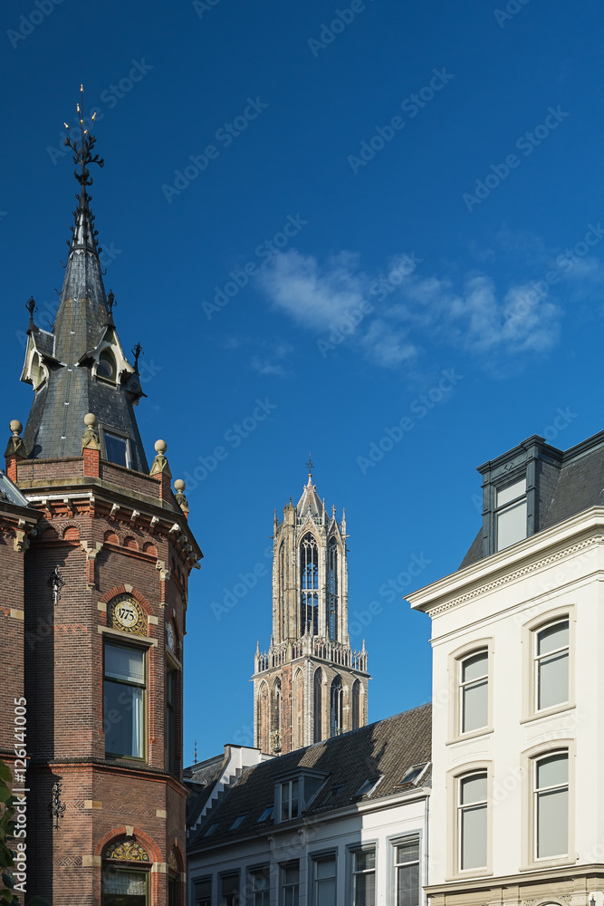Dom Tower in the old town of Utrecht.