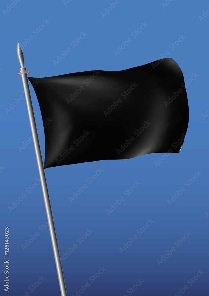 Black flag waving vector Stock Vector Adobe Stock