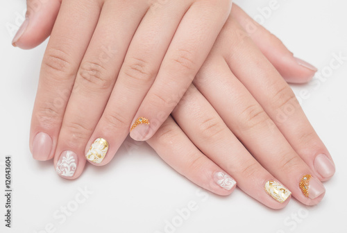 Nail Polish. Art Manicure. Multi-colored Nail Polish. Beauty hands. Stylish Colorful Nails