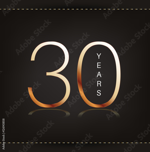 Thirty years anniversary banner. 30th anniversary logo. photo