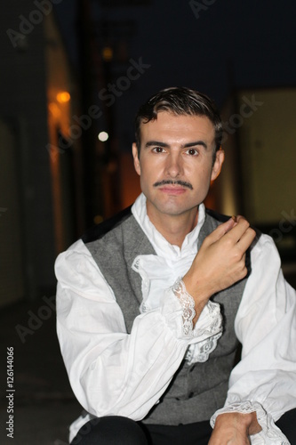 Tablou pe pânză Elegant gentleman with a classic old school mustache