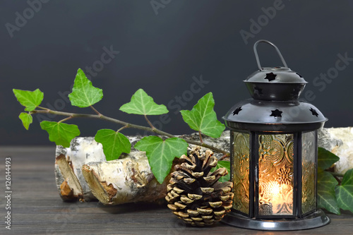 Christmas lamp on dark background