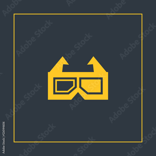 3d glasses icon vector, clip art. Also useful as logo, web UI element, symbol, graphic image, silhouette and illustration.