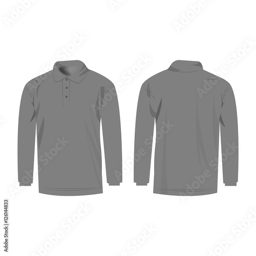 grey polo with long sleeve isolated vector