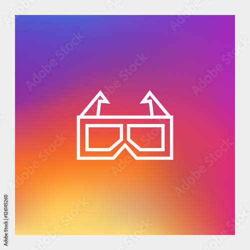 3d glasses icon vector, clip art. Also useful as logo, web UI element, symbol, graphic image, silhouette and illustration.