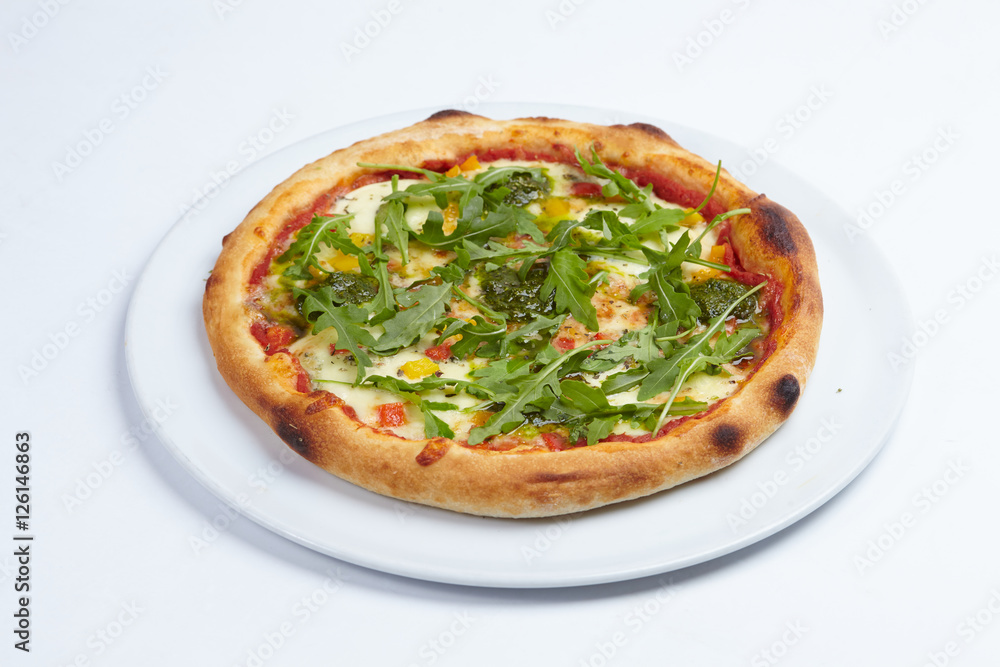 pizza on the white pizza on the white