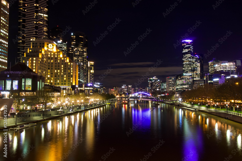 Melbourne, Australia, at night