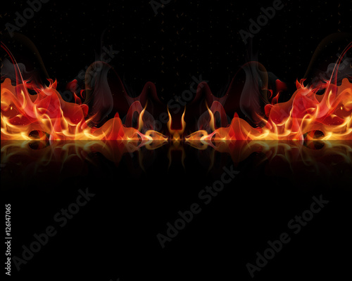 fire flames on a black background