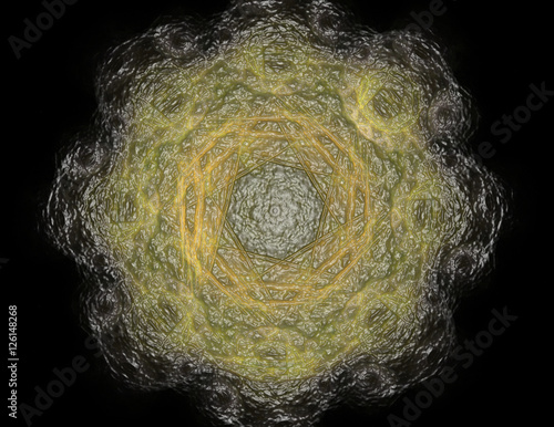 Lacy colorful clockwork pattern. Digital fractal art design. Abs