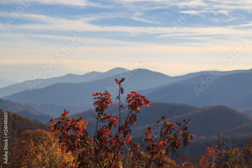 An overview on the great smokey mountains national park in North Carolina side.